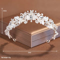 Women's pearl crown headdress hair accessory with electroplated alloy construction in gold or silver colour