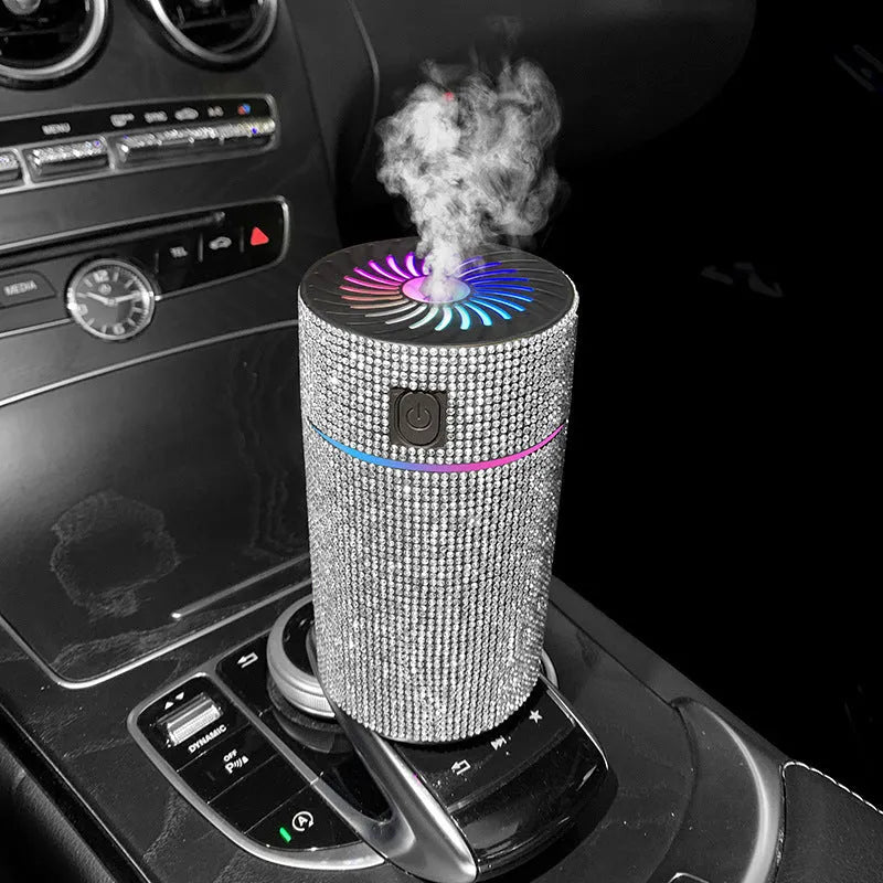 Compact car-mounted air purifier humidifier with USB cable in choice of seven colours