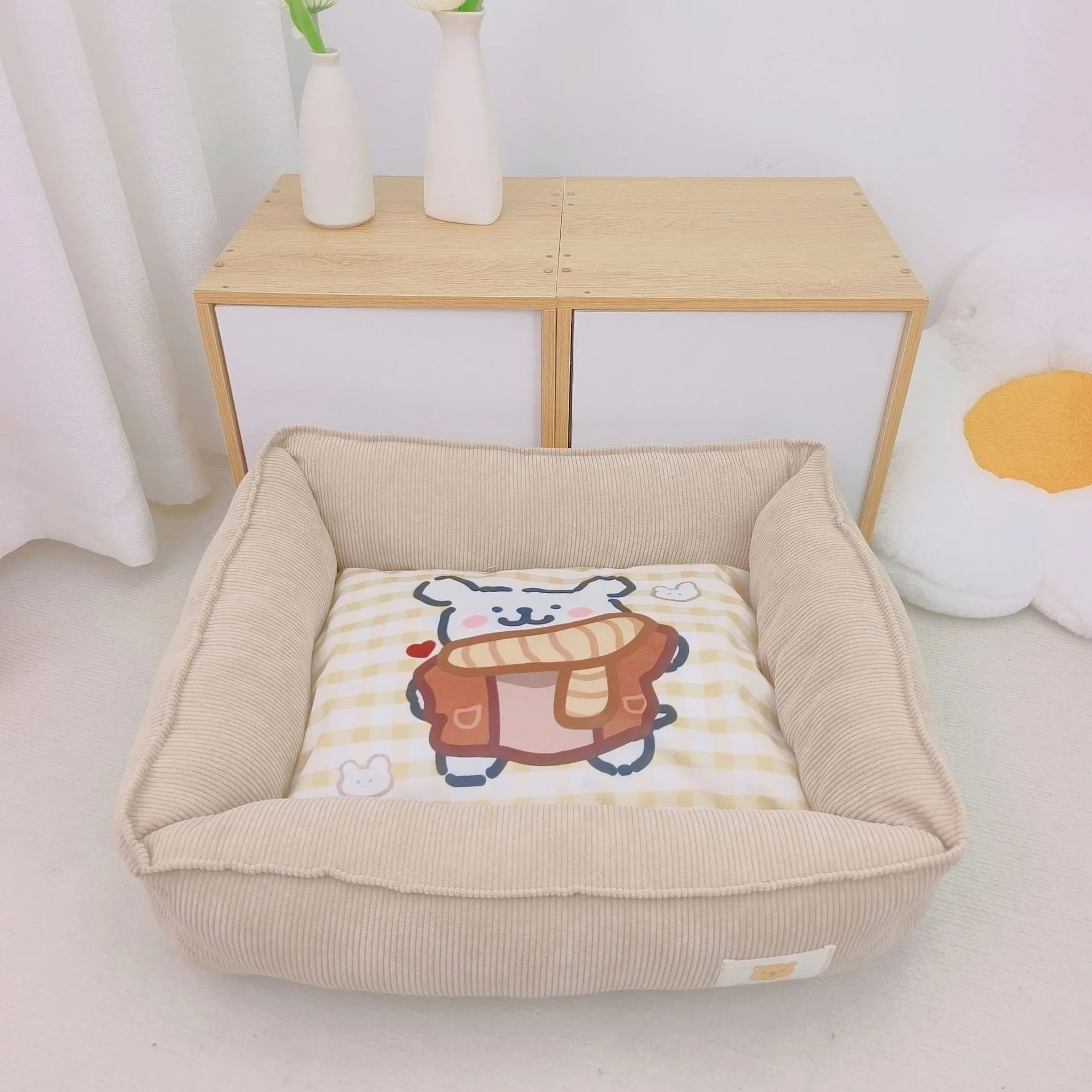 Dog winter cotton pet nest in fine velvet fabric with PP cotton filling showing colour options