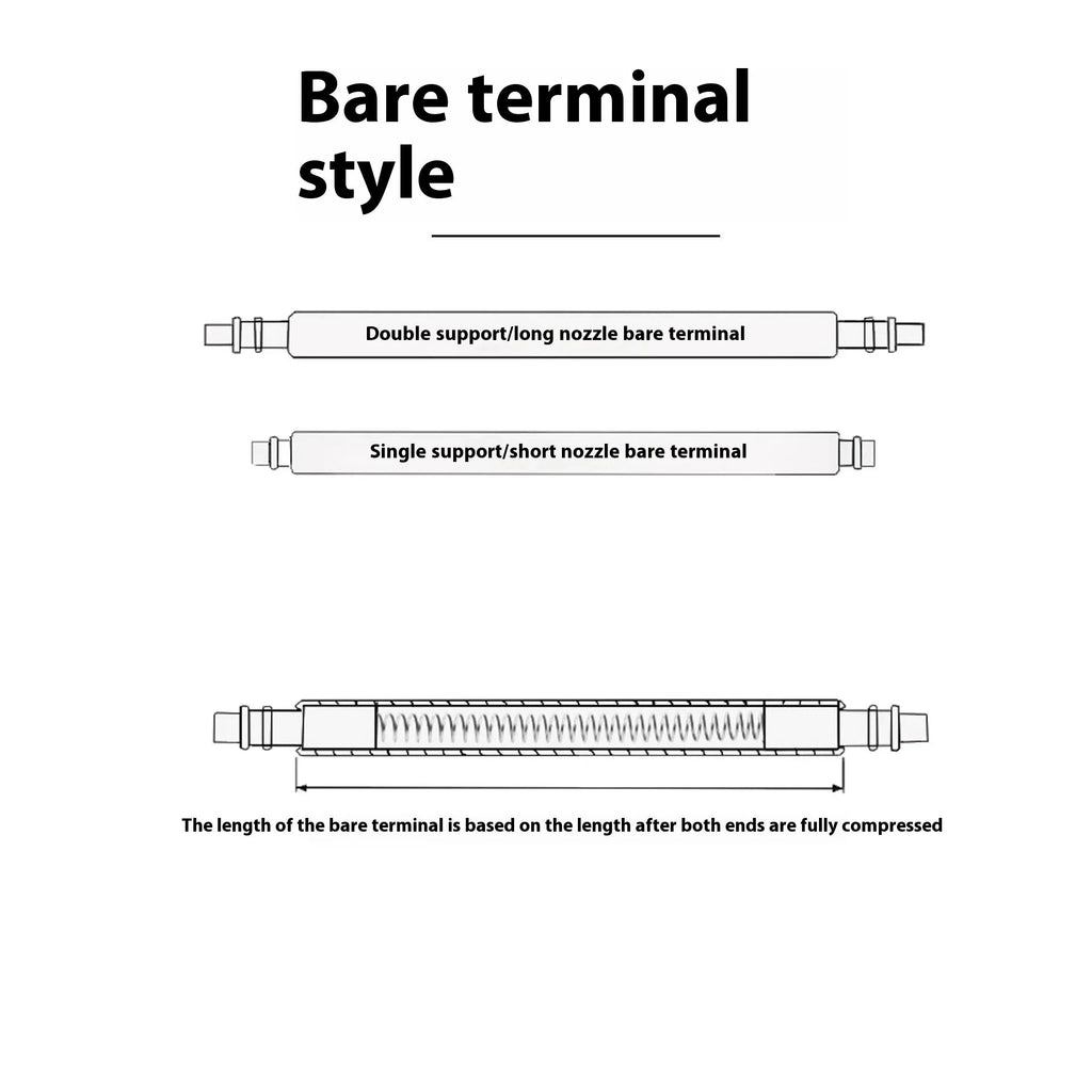 Watch auricular needle spring shaft component for repair in sizes 21mm to 26mm.