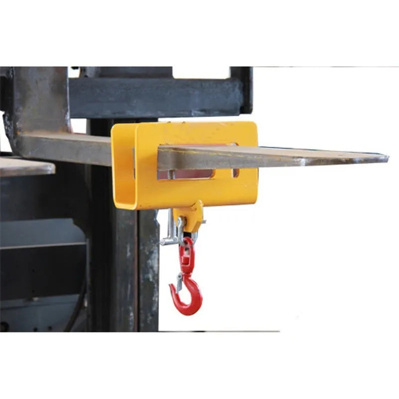 Forklift rotatable drum crane locking hook attachment with safety device and 500kg capacity