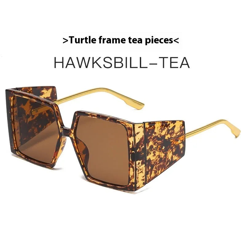 Large square acetate sunglasses with UV400 lenses in seven colour options