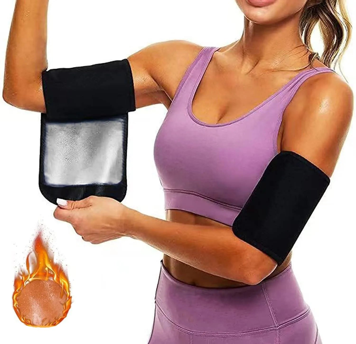 Arm band sports sweatband in blue, silver, black and yellow, and black and red colour options