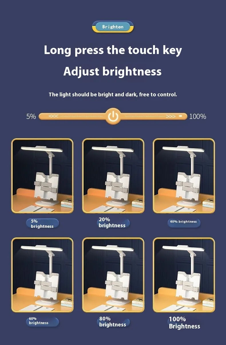 Adjustable table lamp with three colour temperature settings and dual charging/plug-in power options