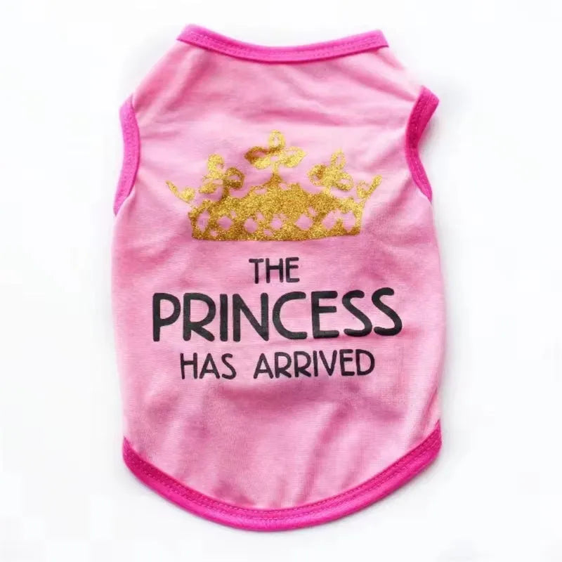 Cotton puppy vest for spring and summer in various colours including black, grey, blue, pink and rose options