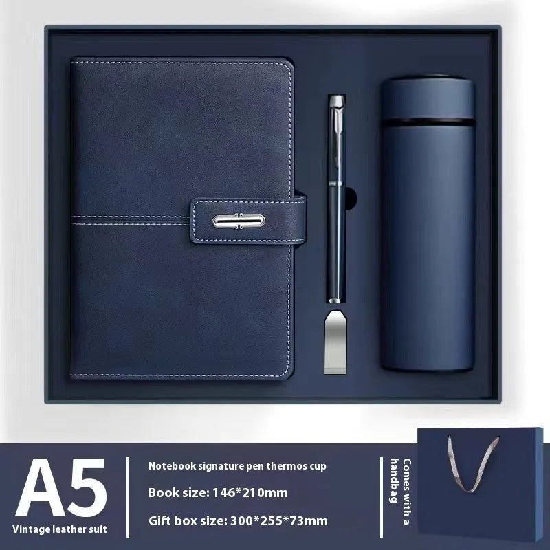A5 PU leather notebook with wood-free paper in multiple colour options including black, red, green, blue and orange