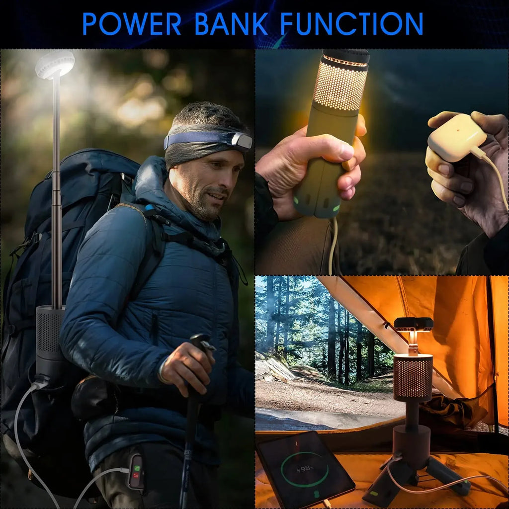 Portable camping LED light in creamy white colour with button switch