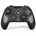 Black wireless game controller with leather pattern texture for Nintendo Switch and mobile phones.