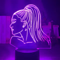 Acrylic 3D night light with LED base showing 200mm x 150mm dimensions and European style design