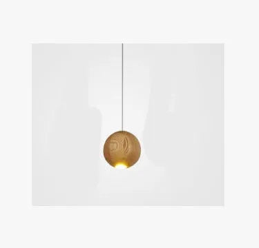 Nordic style solid wood ball chandelier pendant light with adjustable hanging cord.
