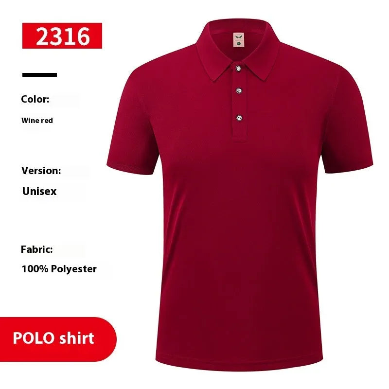 Ice silk polo shirt with advertising logo pattern in multiple colour options