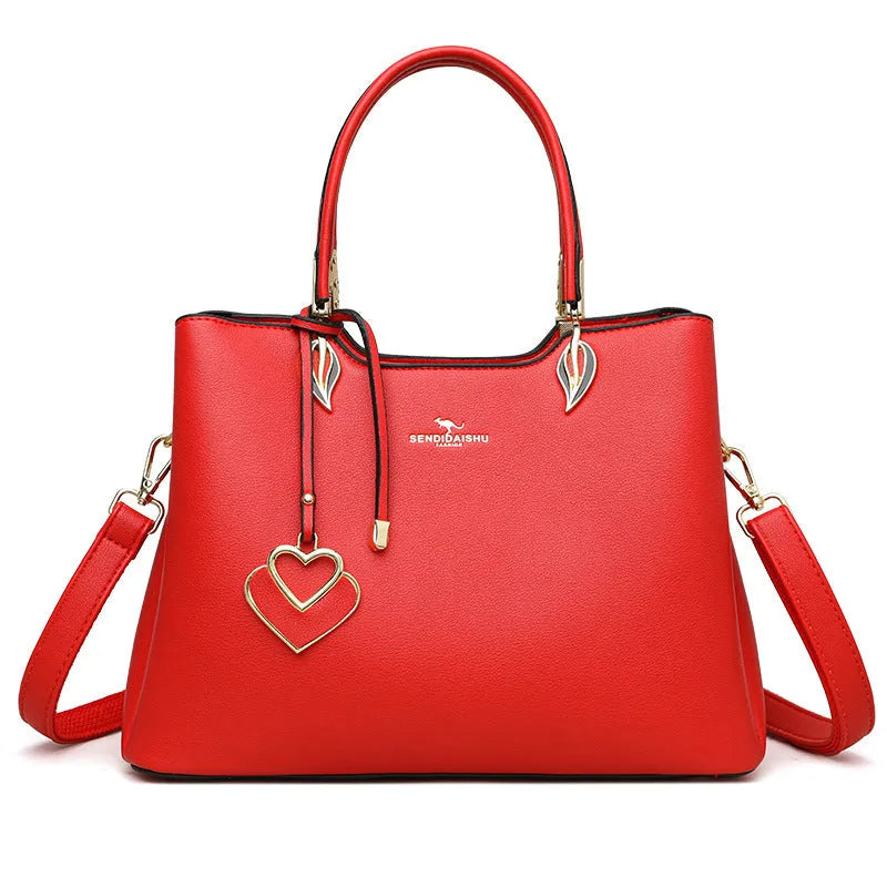 Women's PU leather messenger bag in multiple colours with cross-body strap and stitching detail