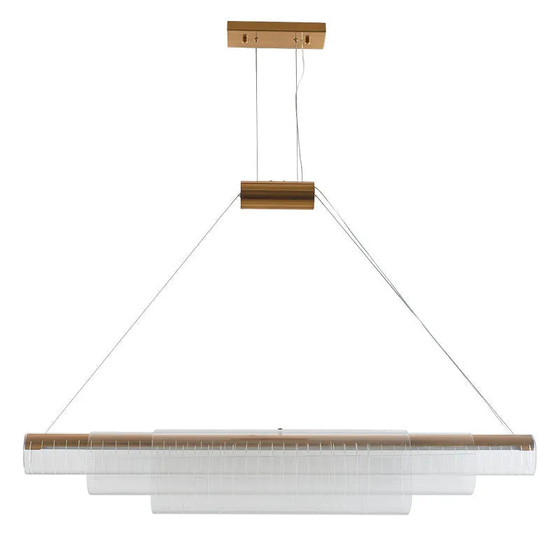 Modern glass pendant lamp with iron body in three sizes for restaurant and bar lighting