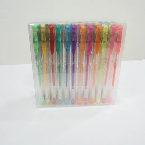 Set of 100 gel colour pens with watercolour and highlighter effects in assorted colours