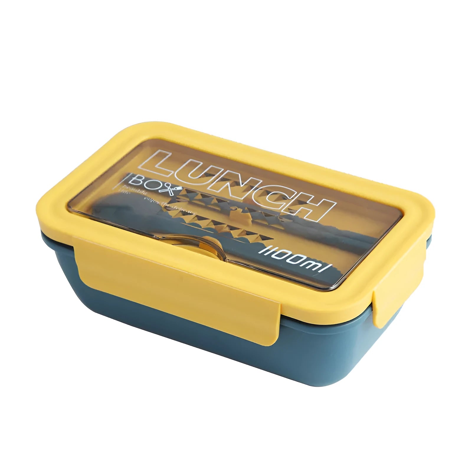 Four-layer plastic bento box in Nordic style with partitioned design showing green colour option