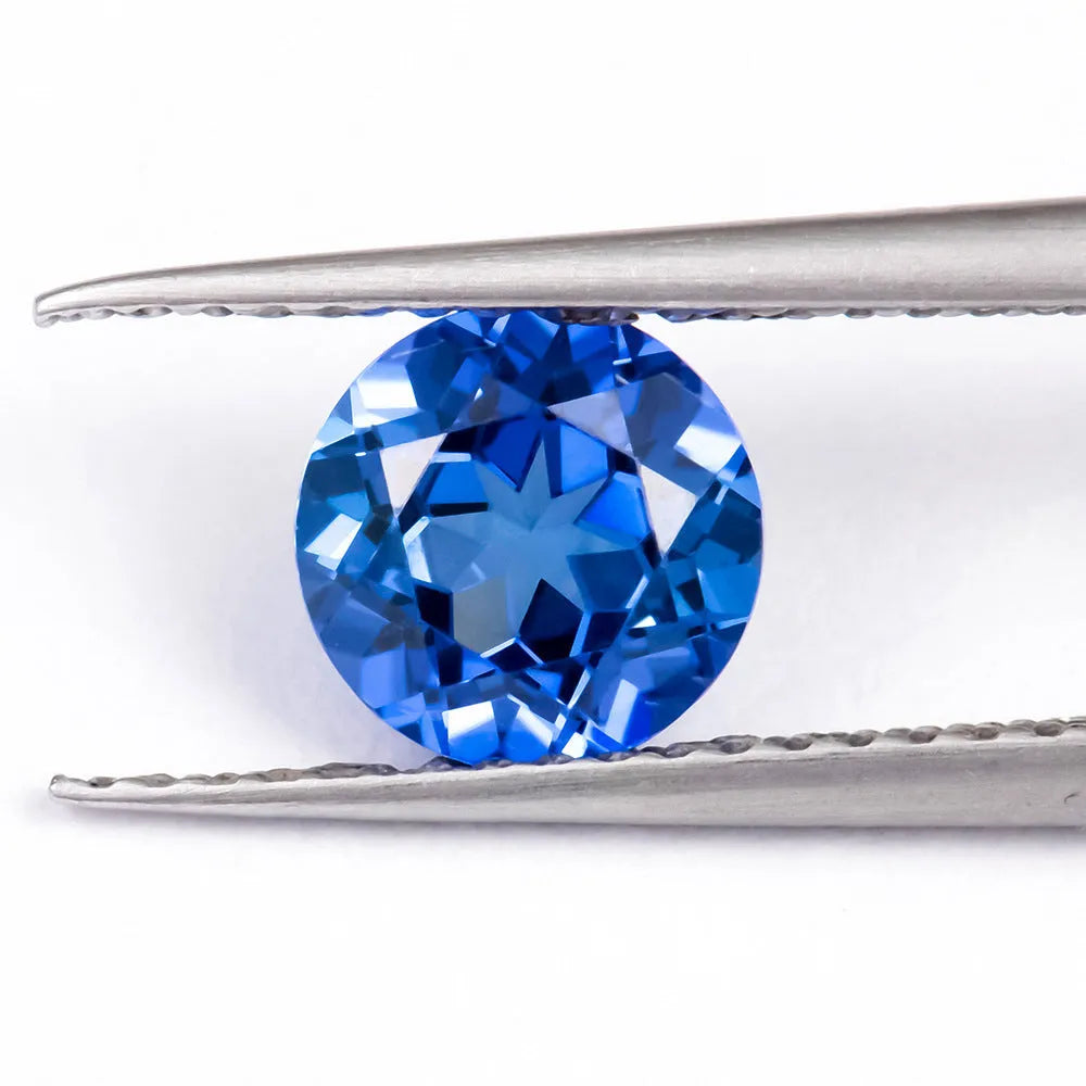 Heart-shaped tiara cut synthetic royal blue gemstone for jewellery making