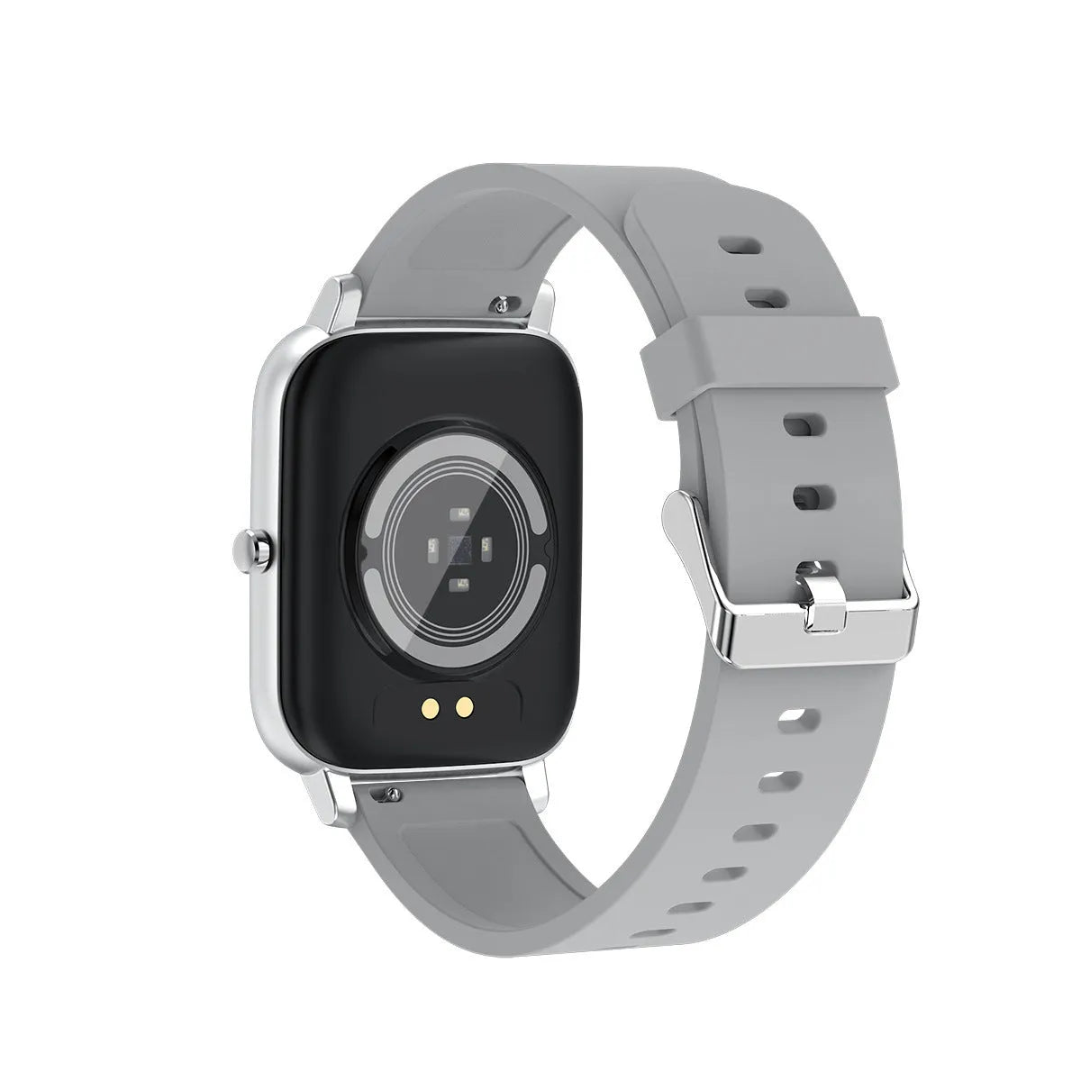 H80 sports smart watch with silicone strap on a wrist, showing a watch face displaying heart rate and blood oxygen data.