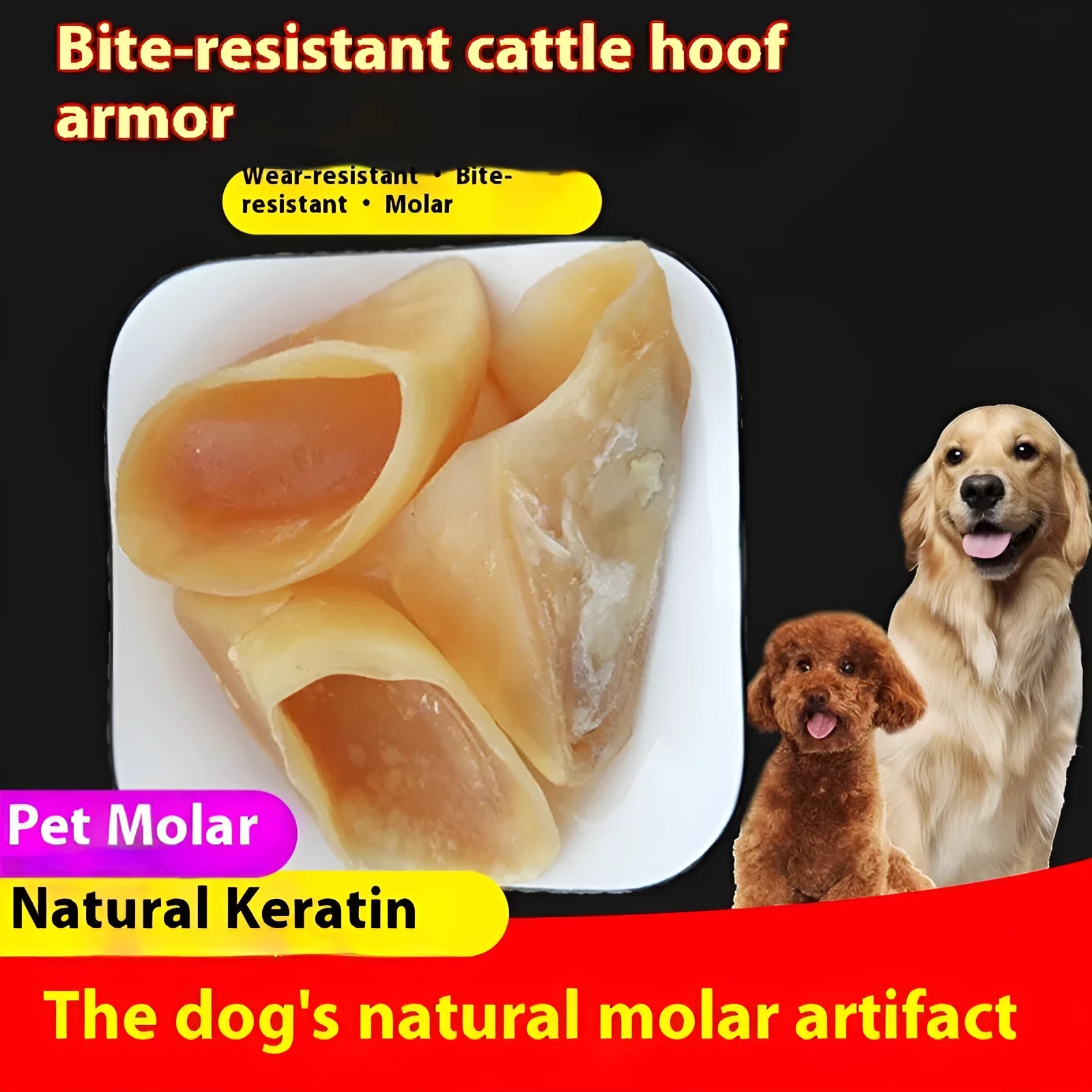 Natural cow hoof shell dog chew rod for small and large dogs