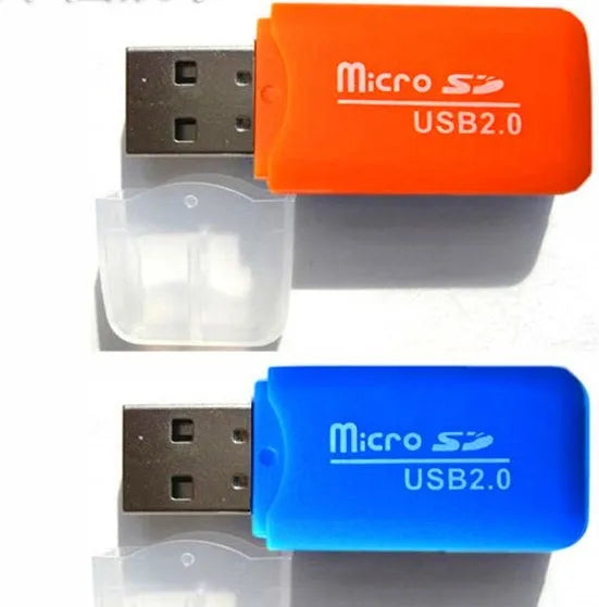 Small white mini USB TF memory card reader adapter for data transfer