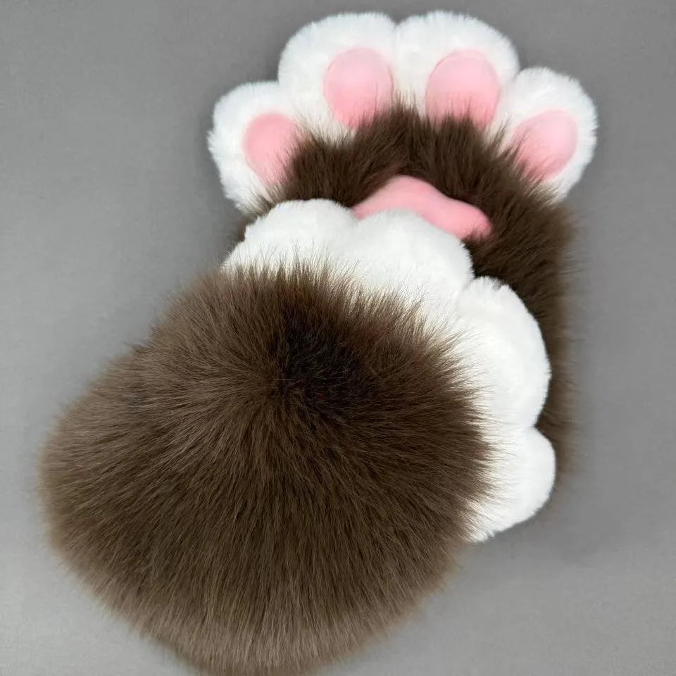 Colourful nylon animal claw cosplay gloves in multiple colour options on a hand