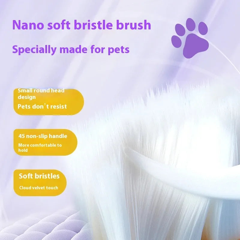White and blue pet toothbrush pen with brush tip for dog and cat teeth cleaning
