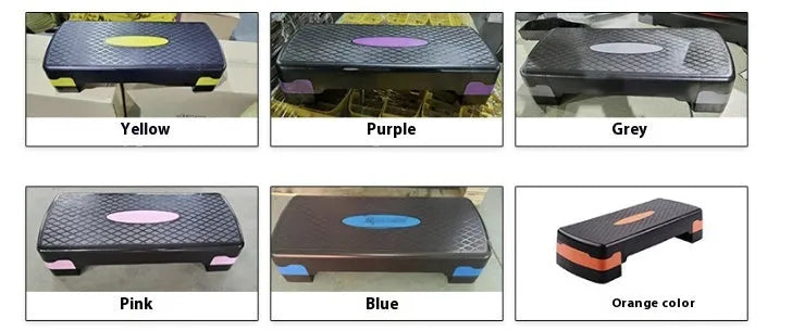 ABS fitness stepper platform for step aerobics in grey, green, or orange colours