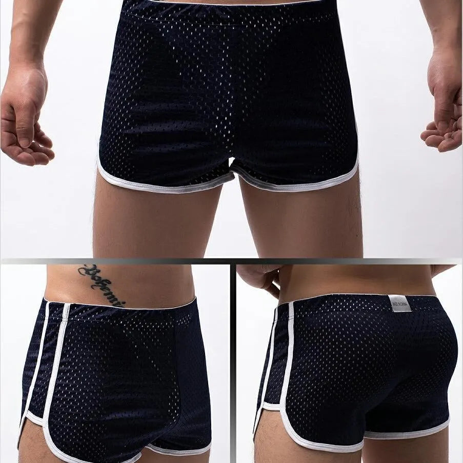 Men's three-point cotton boxer shorts in multiple colours with mid-waist design
