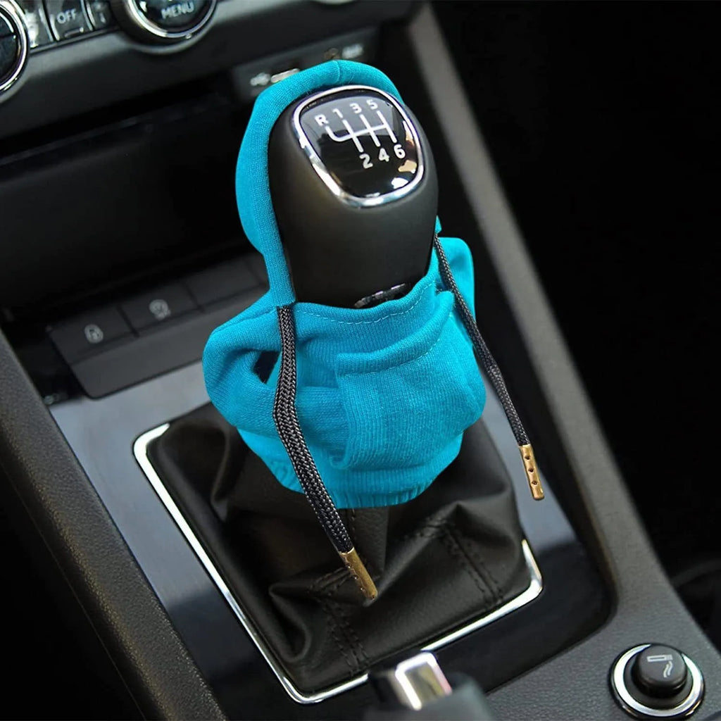Cloth gear shift knob hoodie cover in multiple colours for manual and automatic cars