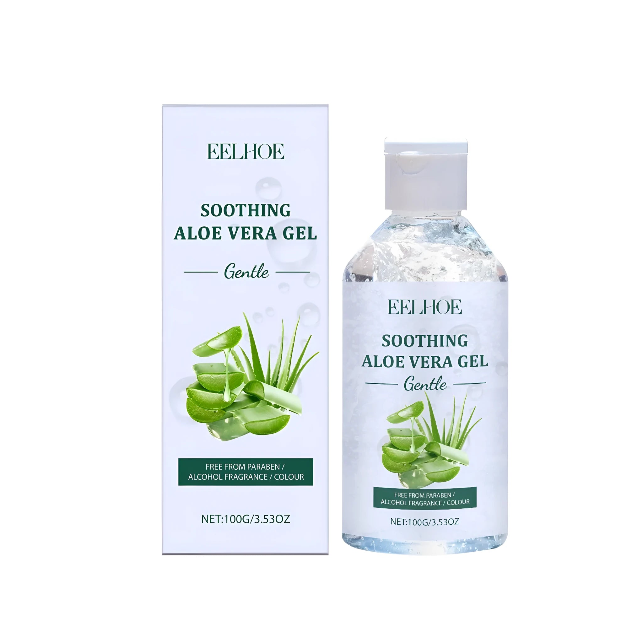 100g tube of aloe vera gel with glycerin and sodium hyaluronate ingredients