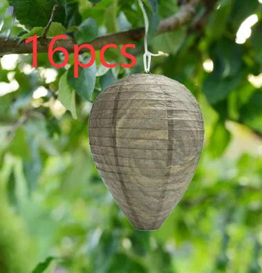 White beehive-shaped paper lantern with honeycomb structure, 22 cm wide by 28 cm tall.