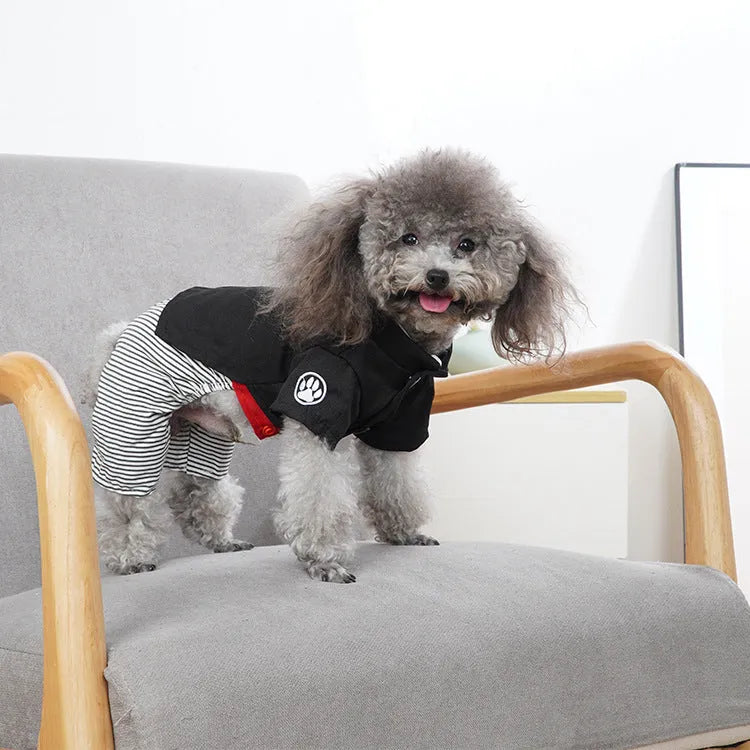 Cotton poodle clothes in four-foot pants or skirt style for small to extra-large dogs