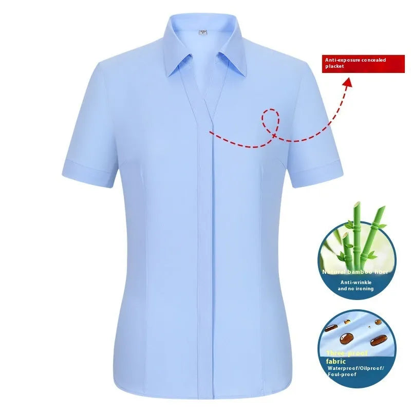 Men's slim fit business shirt in bamboo fibre with square collar, shown in a solid colour.