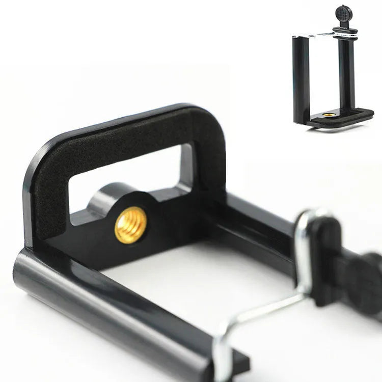 Black plastic U clip universal mobile phone holder bracket.