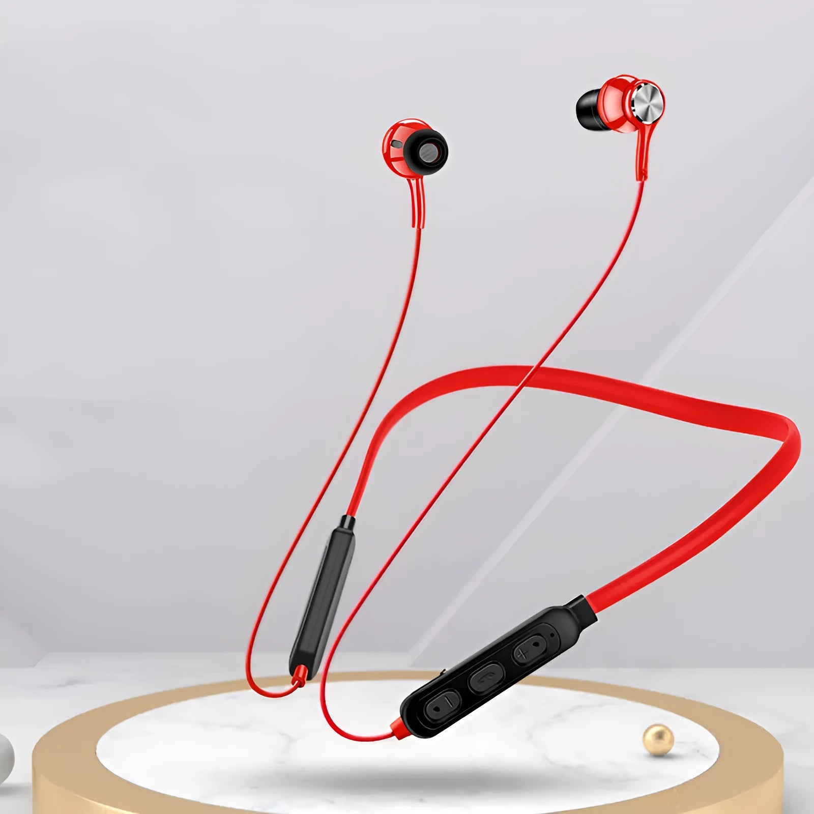 G03 neckband sports Bluetooth earphones in red, black, or white with bilateral stereo sound