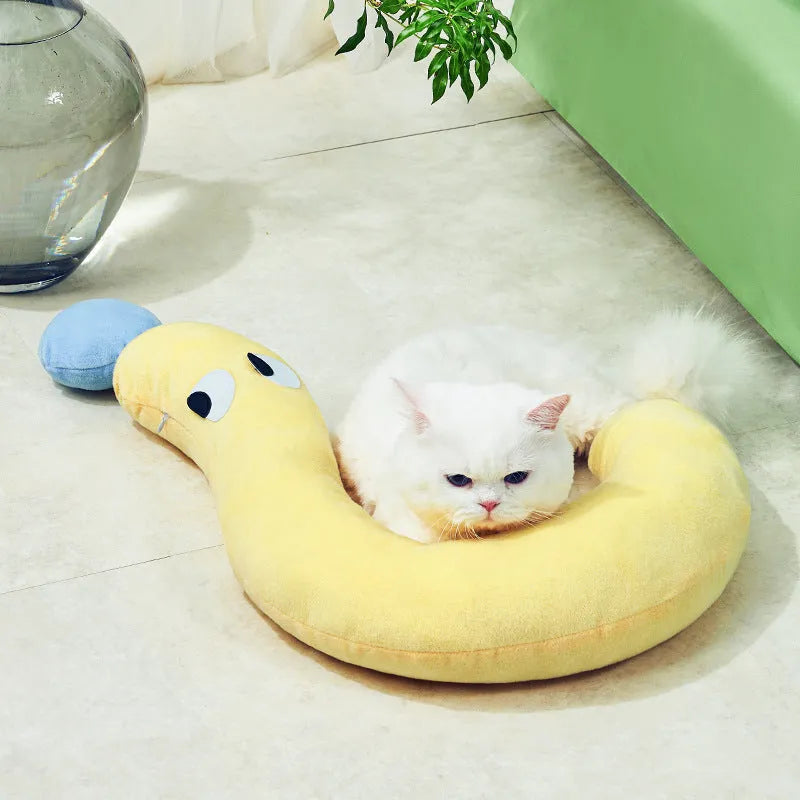 Blue rectangular pet pillow measuring 62cm by 39cm for cats and dogs