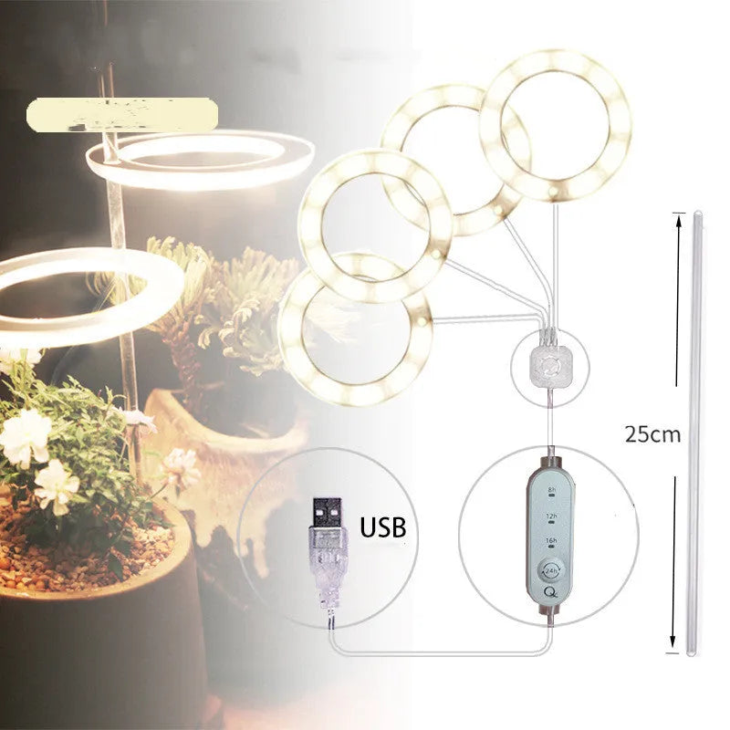 USB LED full spectrum grow light with transparent PC aluminium housing and acrylic stick