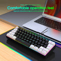 Compact 61-key wired membrane keyboard in white and black colour scheme
