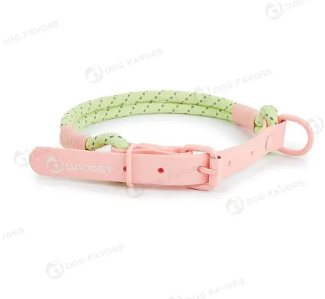 Solid colour PVC dog hand holding rope leash in dark red purple yellow or taoyao green, 120cm long.