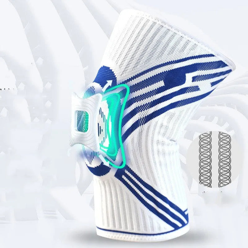 Blue cotton knee pads for adult sports with high elasticity design