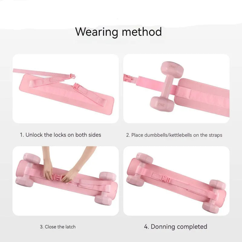 Black weight-bearing hip bridge auxiliary strap with load-bearing belt for fitness training