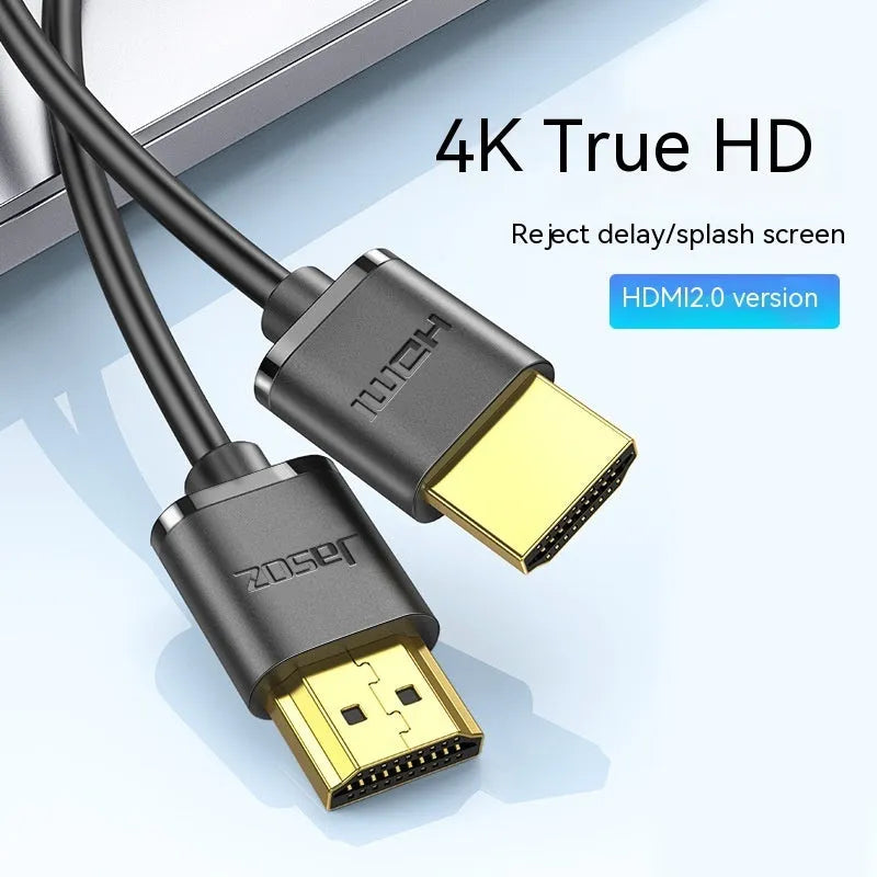 HDMI video cable with gold-plated connectors shown in multiple available lengths