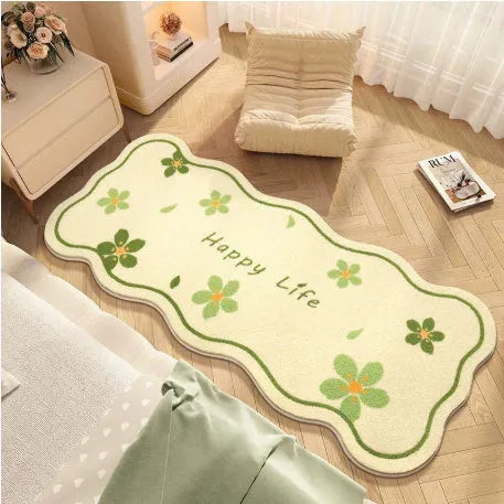 Flower shaped cashmere bedside blanket with alien cartoon design in multiple colour options