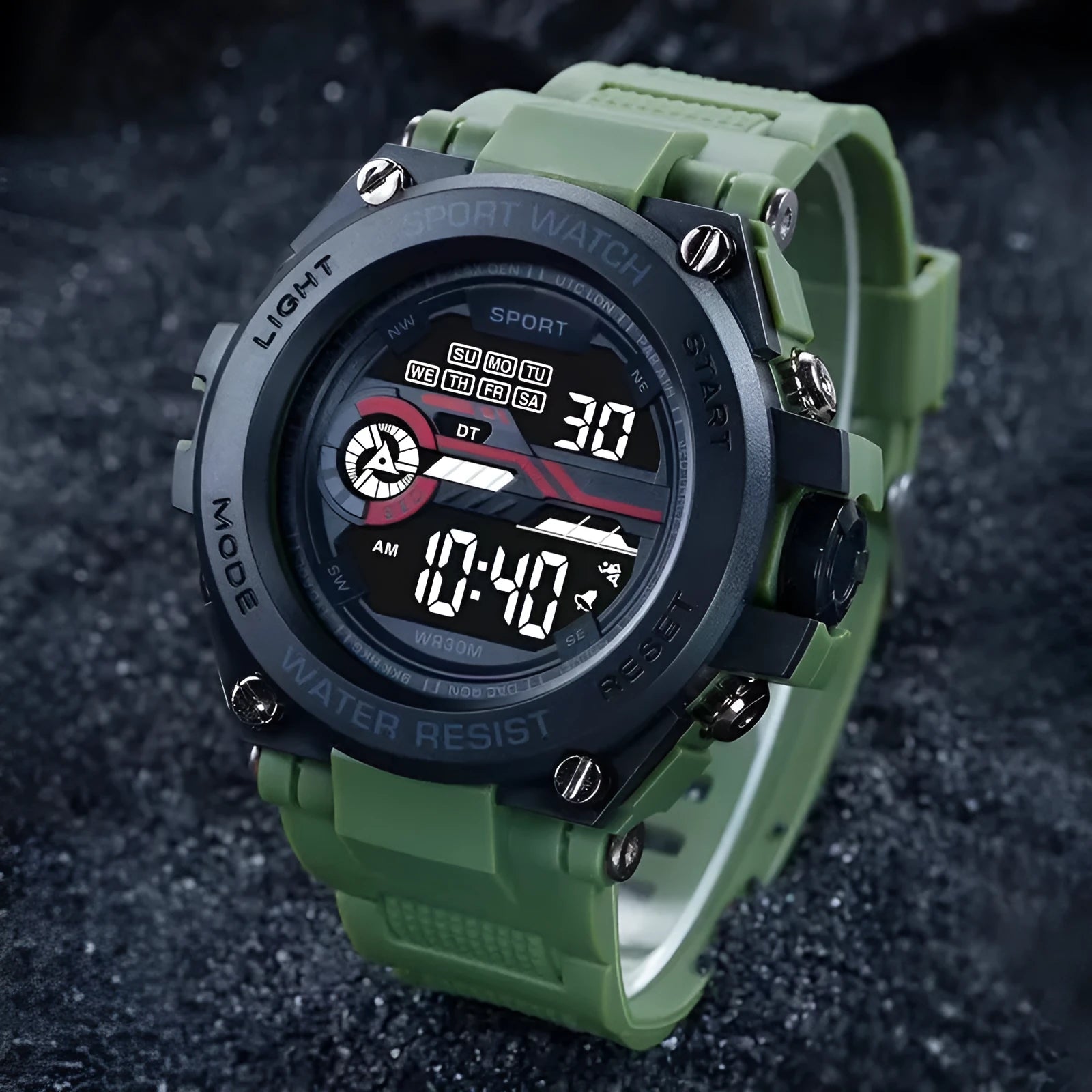Fashion electronic watch for teenagers shown in one of ten available colours.