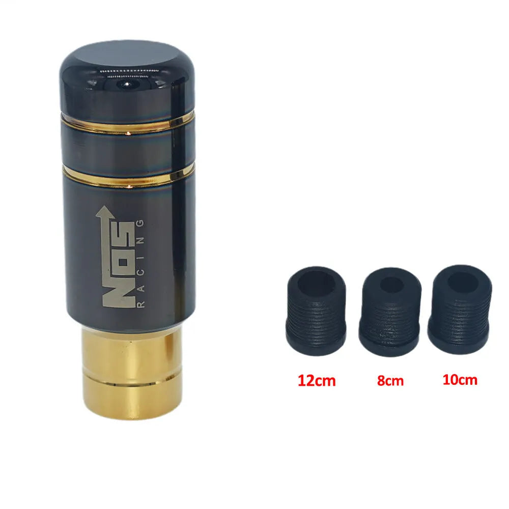 Roasted blue aluminium gear shift head with universal 8-12mm fitting for car transmissions