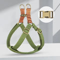 Vest-style anti-loss dog leash with adjustable cotton belt in brown colour