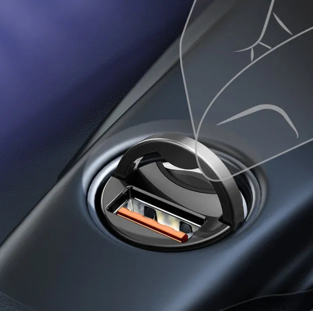 Baseus Huixiaoxing 30W mini car charger in grey with 1m USB cable