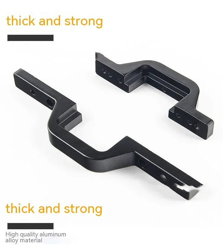 Black aluminium alloy LED reverse light mounting bracket for a Jeep Wrangler.