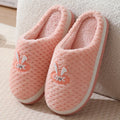 Women's rabbit plaid artificial fur house slippers with a thick rubber sole in five colour options.