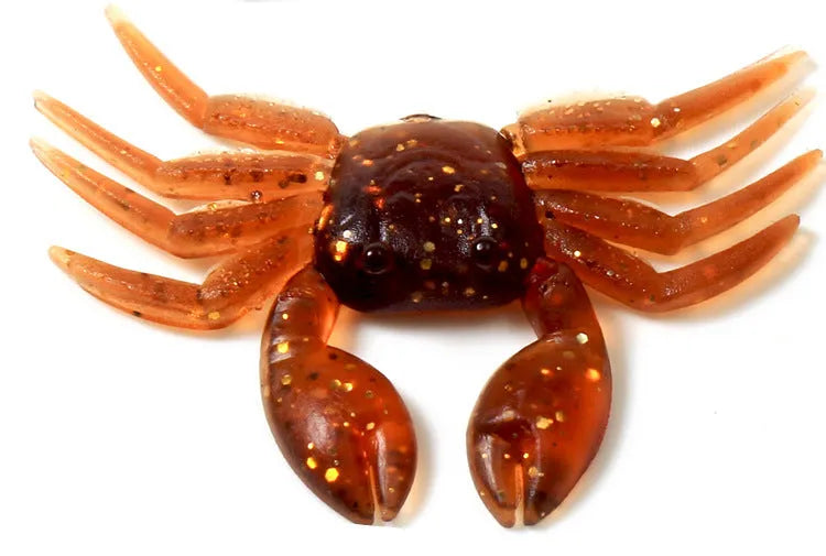 8cm PVC crab fishing lure artificial bait in red and brown colour options