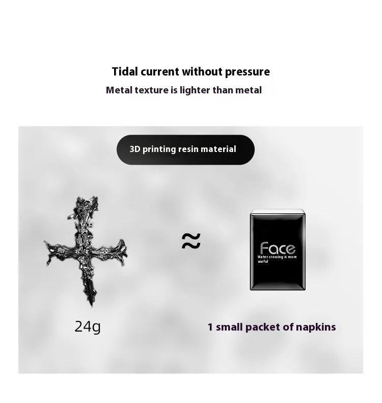 Gothic resin cross headphone cover for Apple AirPods Max in silver colour